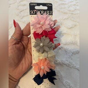 6 pc ribbon hair clips